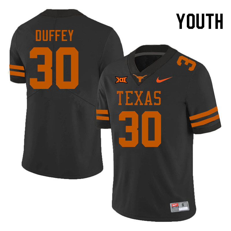 Youth #30 Jackson Duffey Texas Longhorns College Football Jerseys Stitched-Black